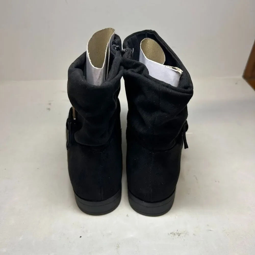 Karen Scott Womens 6.5 M Black Clarett Buckle Slouch Mid Calf Booties NIB QI6